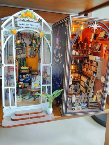 Customer photo review of The Garden house DIY Book Nook Kit