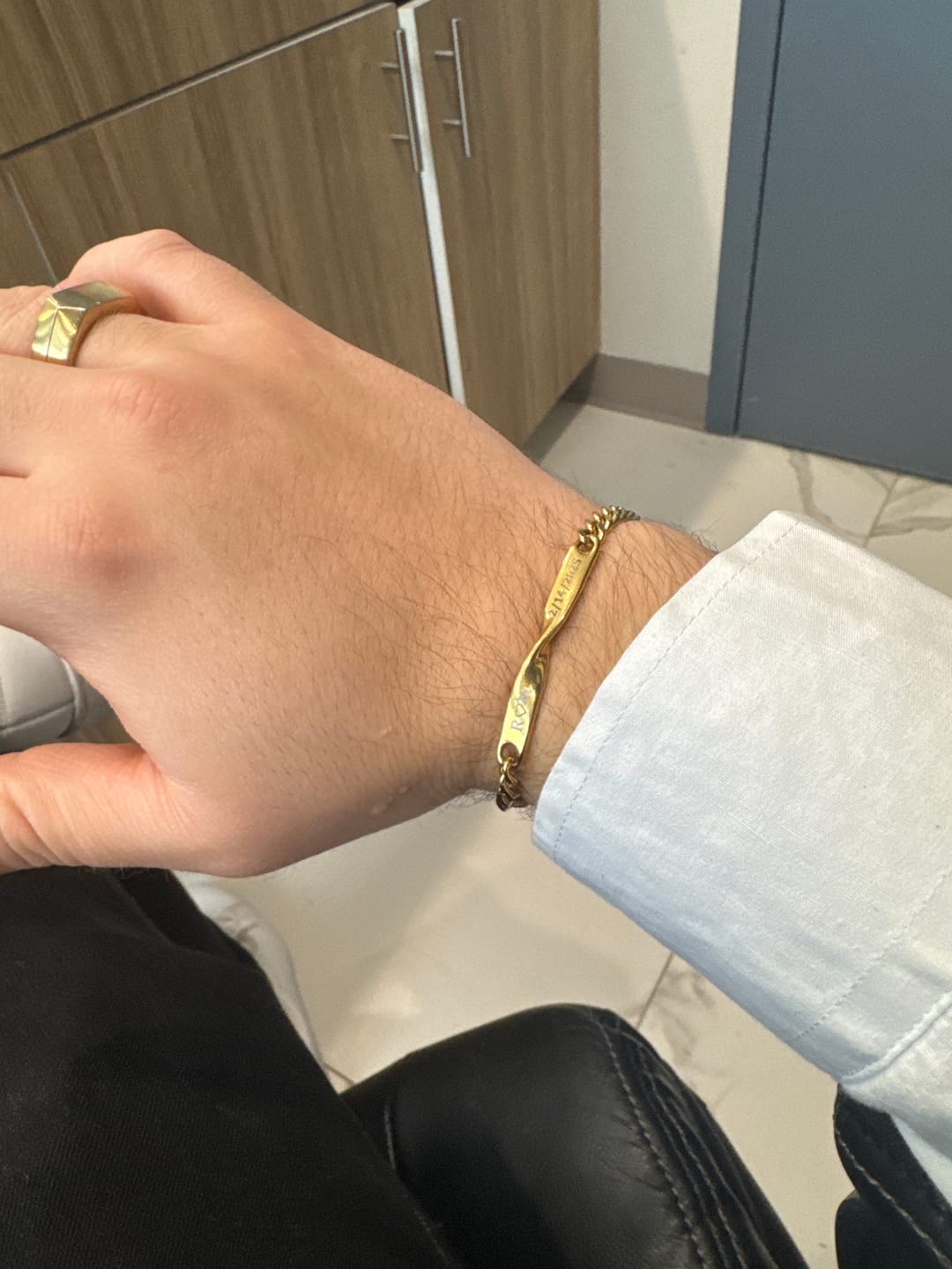 Customer photo review of Infinity Engraved Bracelet Set