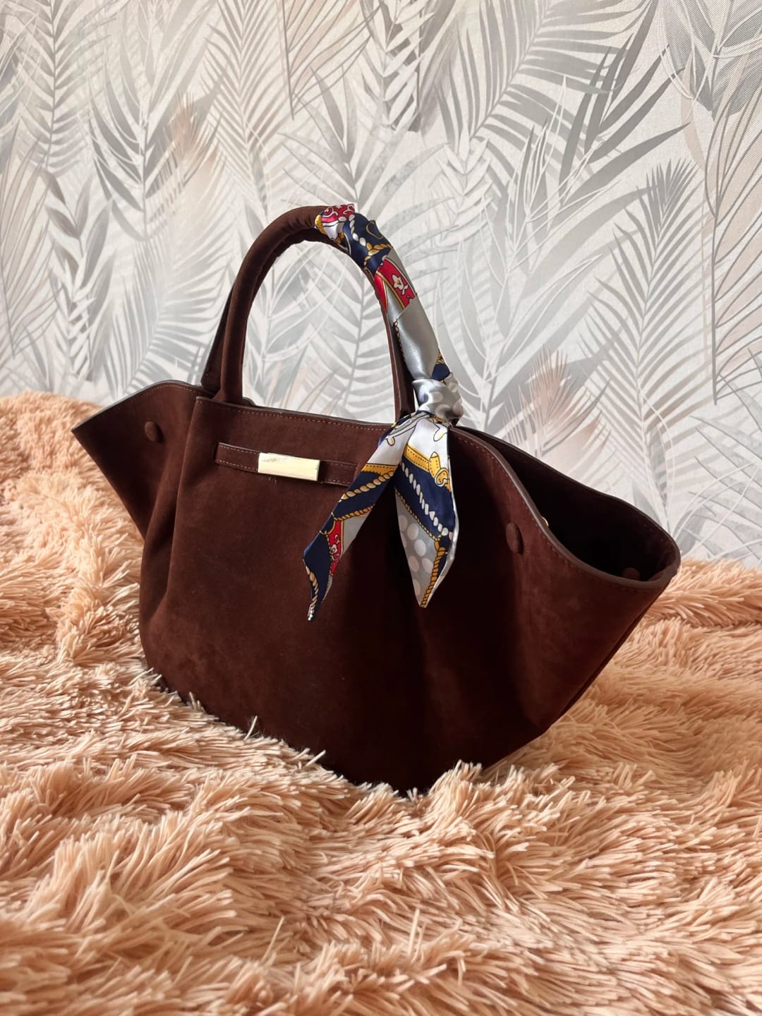 Customer photo review of Melanie Faux Suede Bag