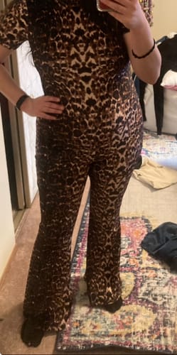 Customer photo review of Jagger Jumpsuit in Leopard
