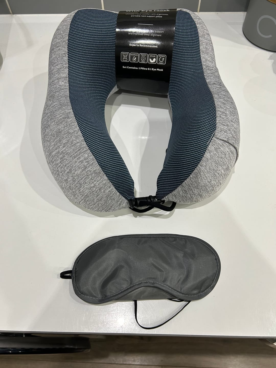 Customer photo review of Navy Ergo Rest Neck Pillow