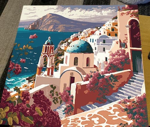 Customer photo review of Santorini Greece II (Paint by Numbers)