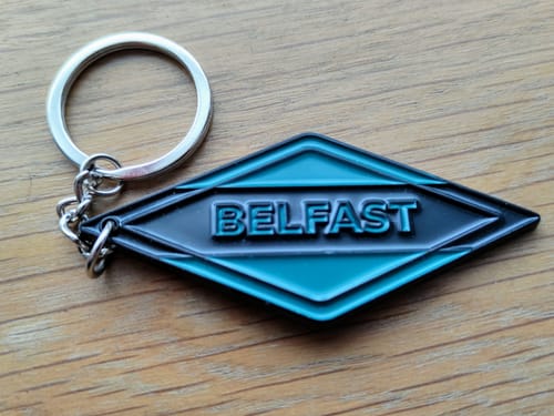 Customer photo review of BIG Belfast Sign | Born and Bred Keyring