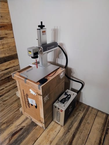 Customer photo review of (Flash Sale) Cloudray QS-30 LiteMarker Pro 30W Fiber Laser Marking Engraver with 4.3” X 4.3” Scan Area & D80 Rotary