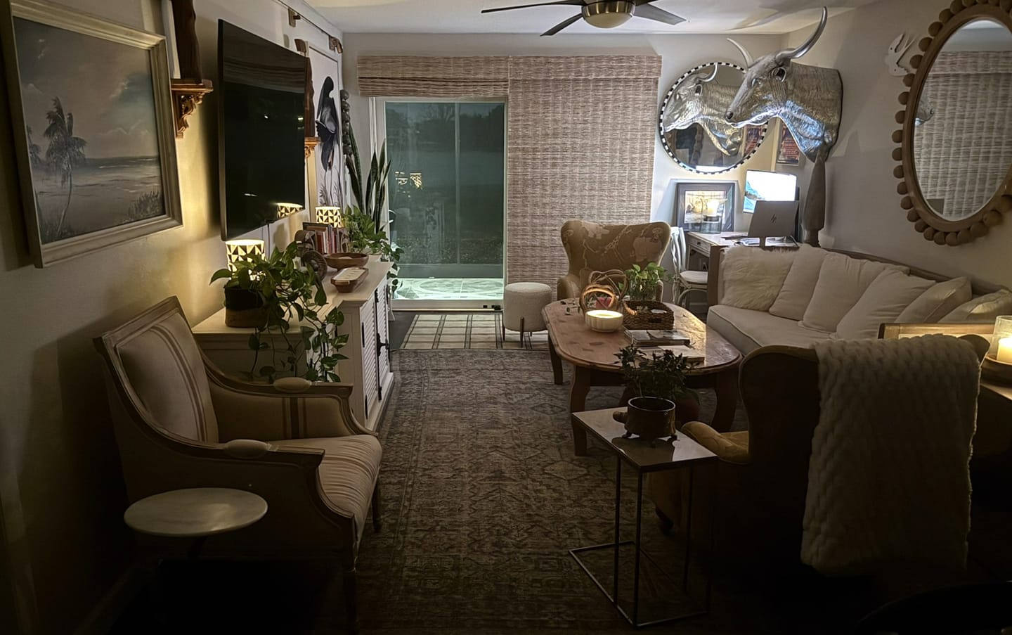 Customer photo review of SmartWings Motorized Woven Wood Shades 50%/70%/100% Blackout Orithyia