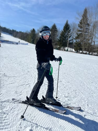 Customer photo review of Elegant Women's Black Faux-Fur One-Piece Ski Suit