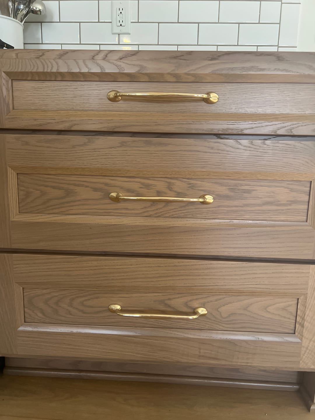 Customer photo review of Richmond Cabinet Pulls - Unlacquered Brass Polished