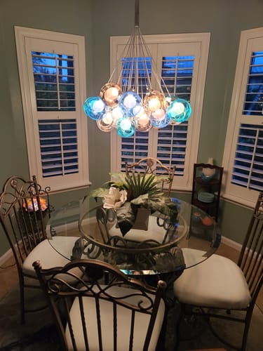Customer photo review of Unique Multi-Color Globe Cluster Chandelier