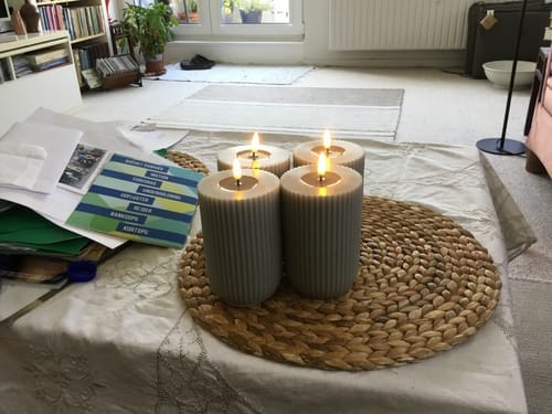 Customer photo review of Solid Stripe LED Bloklys Ø 8 X 12,5 Cm Sand