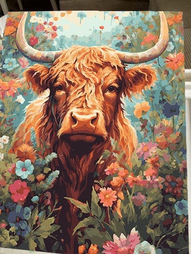Customer photo review of Blossoming Highland Majesty (Paint by Numbers)