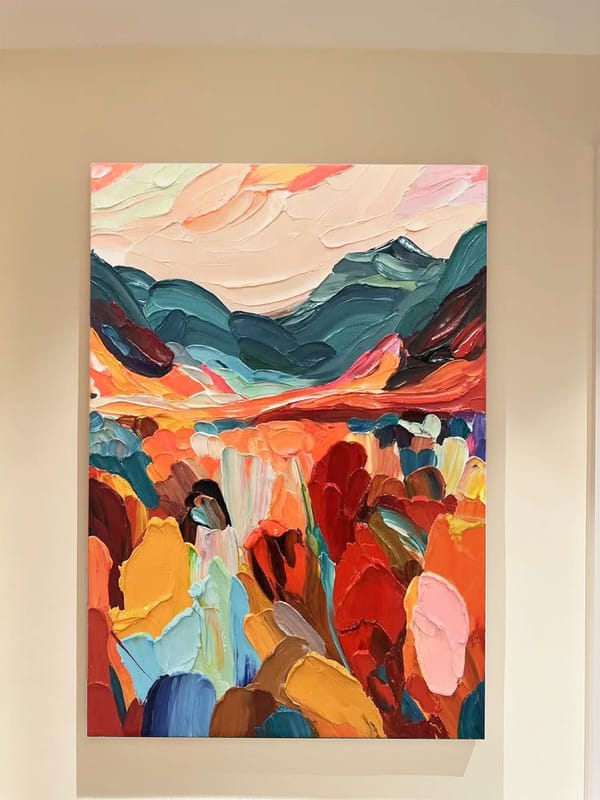 Customer photo review of Colorful Abstract Textured Painting Canvas #AT062
