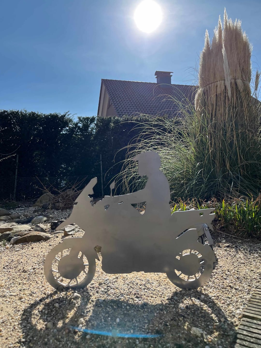 Customer photo review of Gartenstecker Motorradfahrer Version 2