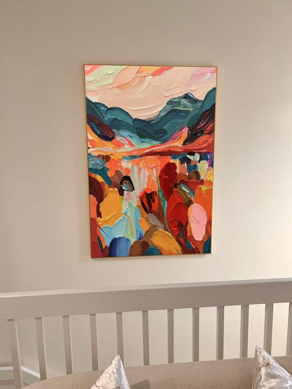 Customer photo review of Colorful Abstract Textured Painting Canvas #AT062