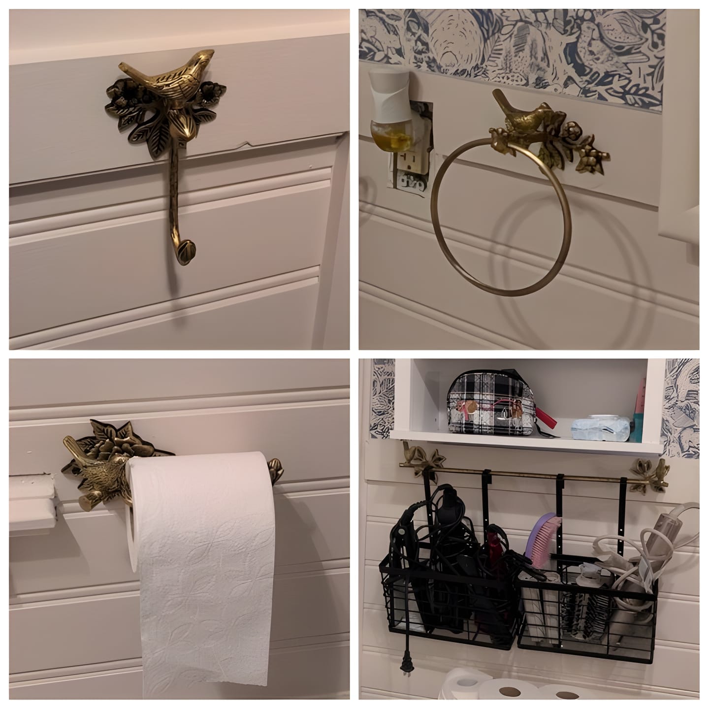 Customer photo review of Brass Bird Bathroom Set - Antique Brass
