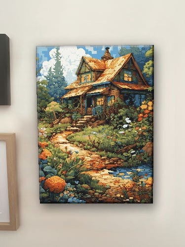 Customer photo review of Colorful Homestead Oasis (Paint by Numbers)