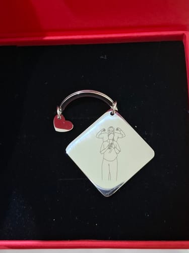 Customer photo review of Soulmate Custom Engraved Photo Keychain