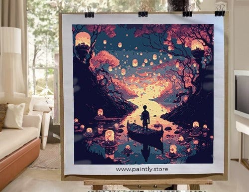 Customer photo review of Lantern Love V (Paint by Numbers)