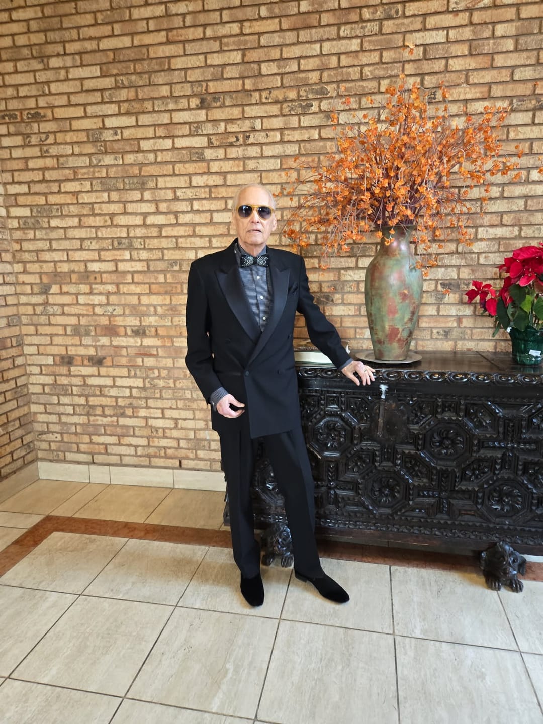 Customer photo review of The James - Feather Bow Tie