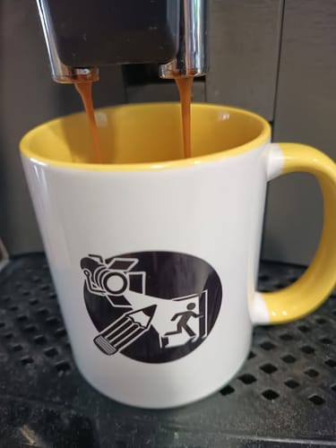 Customer photo review of TassenExpress - Becher Keramik Tasse mit Logo bedruckt 325ml Firmenlogo