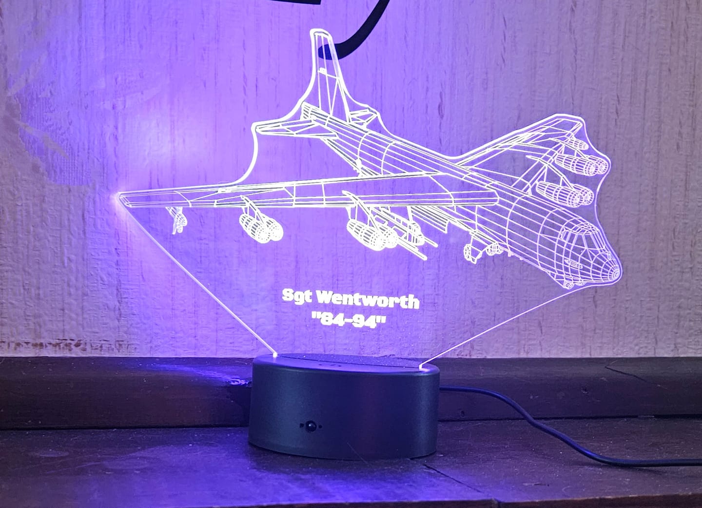 Customer photo review of B-52 Stratofortress - 3D Optical Illusion Lamp