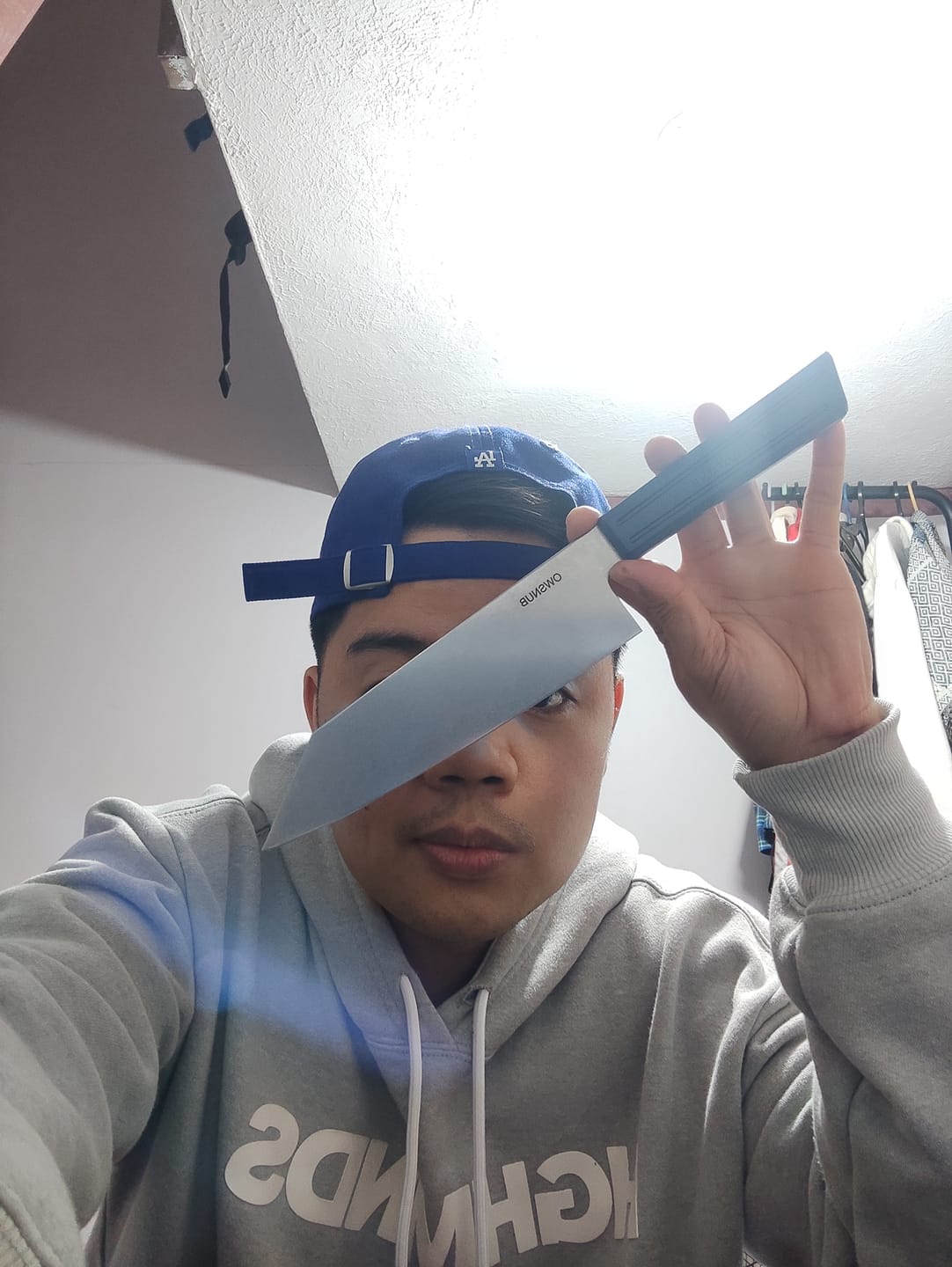 Customer photo review of 180mm Bunka. AUS8 Stainless. Recycled Plastic Skateboard Material Handle