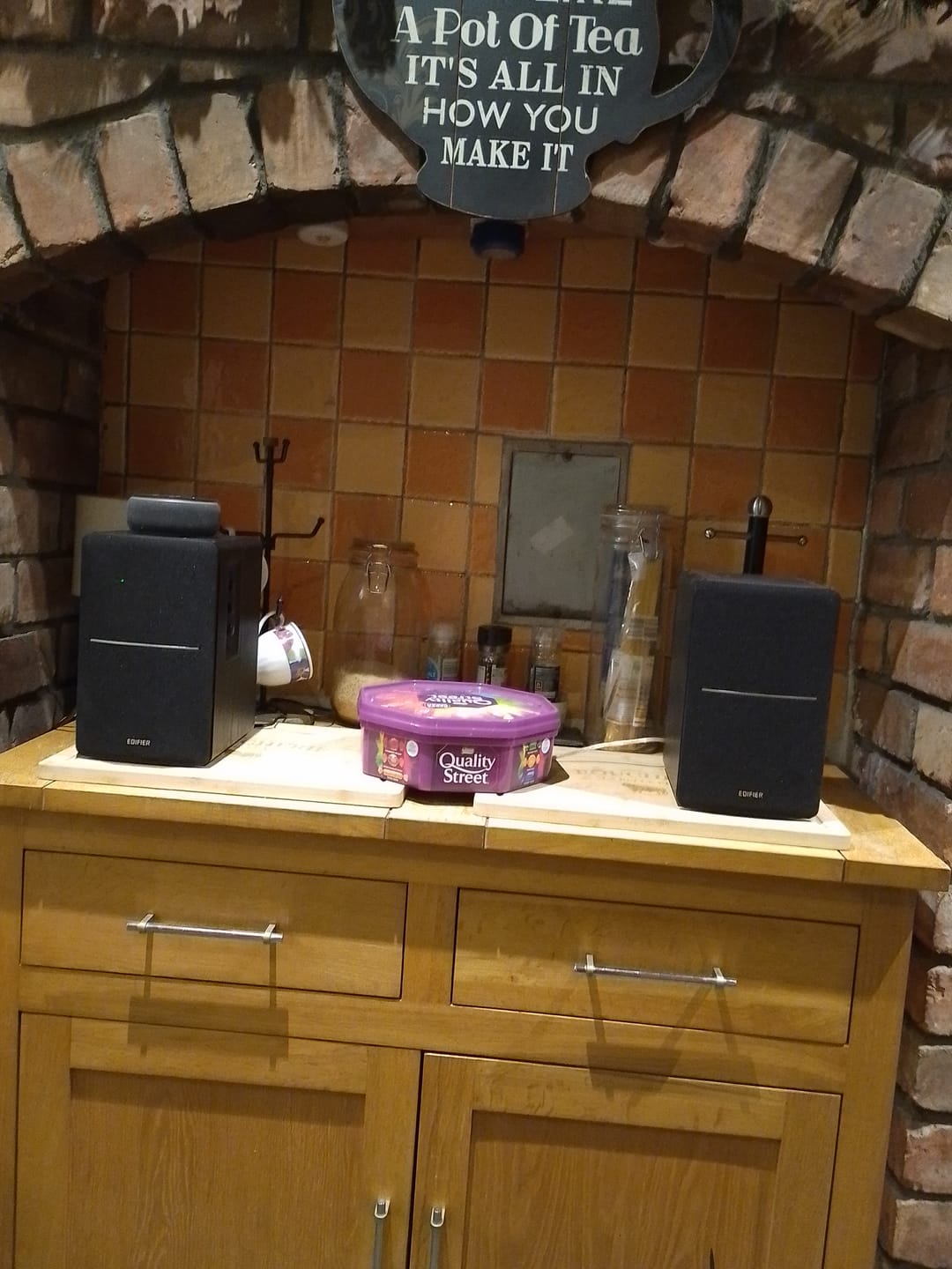 Customer photo review of R1280DBs Active Bluetooth Bookshelf Speakers