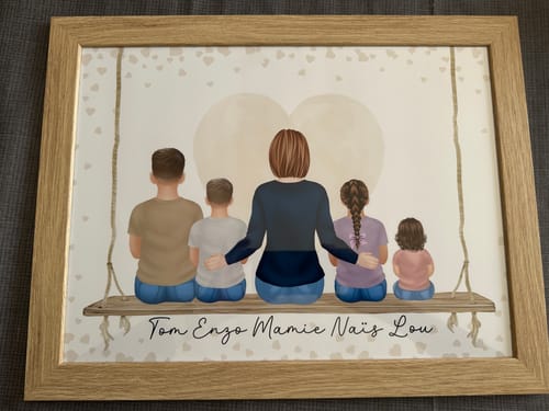 Customer photo review of Affiche Personnalisée - Mamie et Petits-enfants