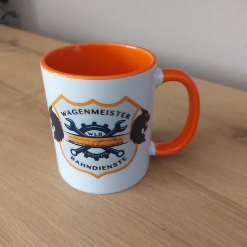 Customer photo review of TassenExpress - Becher Keramik Tasse mit Logo bedruckt 325ml Firmenlogo