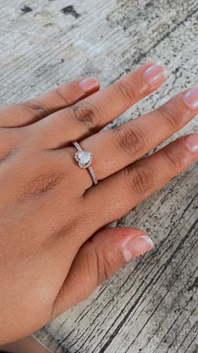 Customer photo review of ANILLO PANDORA PROMESA CORAZON BRILLANTE ELEVADO BLANCO ORO ROSA + KIT DE REGALO