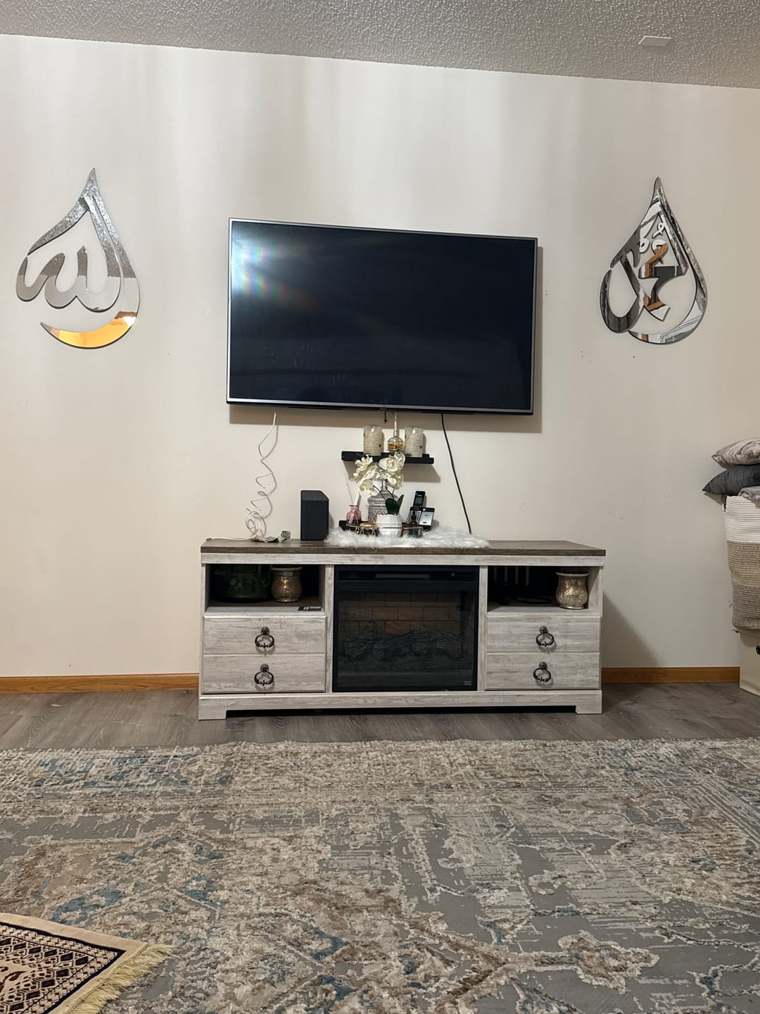 Customer photo review of Allah (SWT) Mohammad (PBUH) Wooden Islamic Wall Art - Drop Design