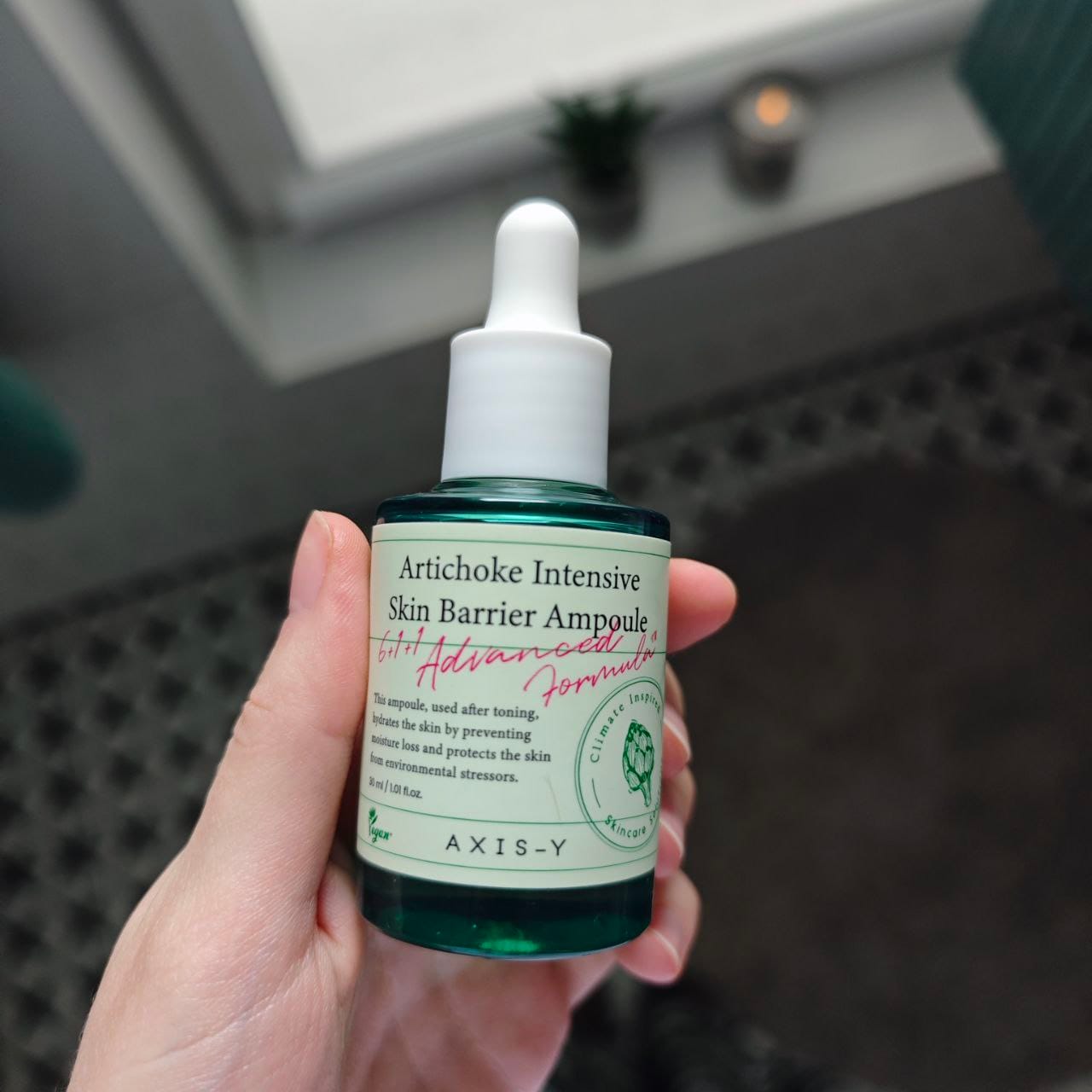 Customer photo review of Nomierinoša un mitrinoša ampula Axis-Y Artichoke Intensive Skin Barrier Ampoule