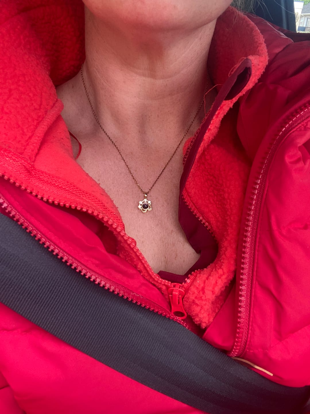 Customer photo review of Paw Print Photo Necklace