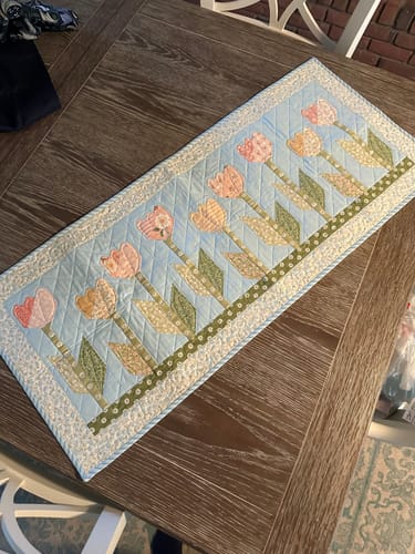 Customer photo review of Spring Tulip Runner - Blue Backing