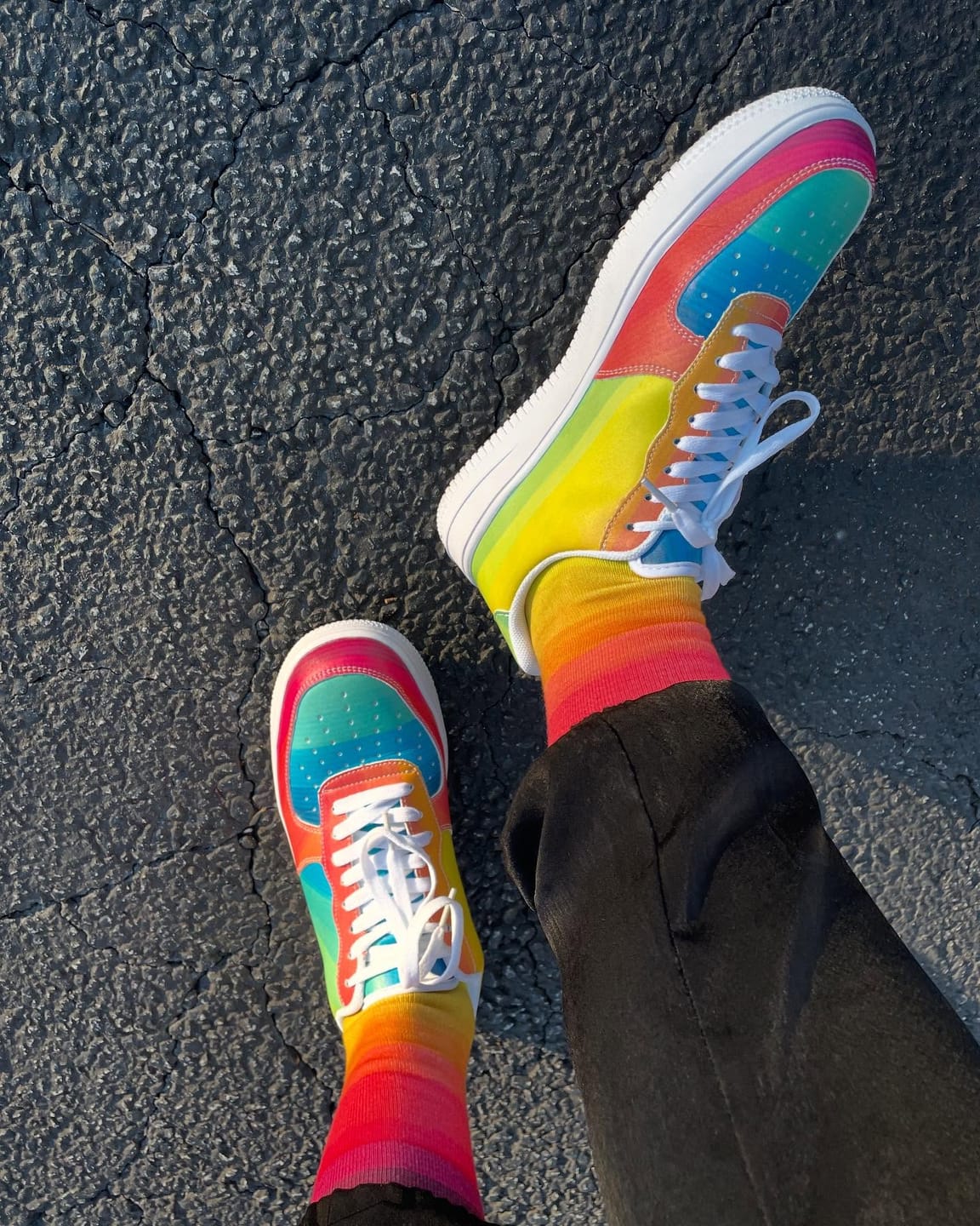 Customer photo review of Rainbow Sneakers