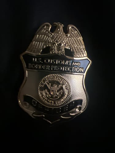 Customer photo review of US CBP Officer Customs and Border Protection Badge Solid Copper Replica Movie Props