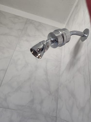 Customer photo review of All Metal Shower Head Filter with 2-Inch Shower Head Set - Low Flow - 1.75