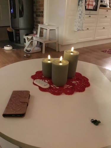Customer photo review of Solid Stripe LED Bloklys Ø 8 X 15 Cm Sand