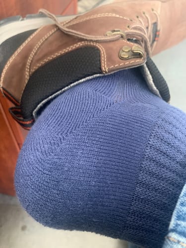 Customer photo review of Wide non-binding Bamboo diabetic socks, seamless toe, air vent with cushion sole, 6 pairs