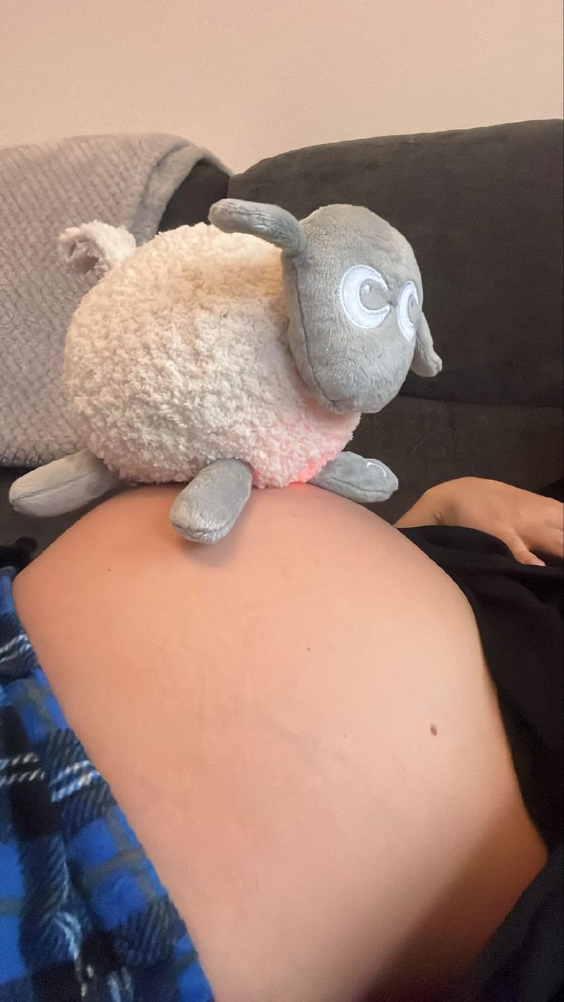 Customer photo review of ewan Deluxe | baby shushing sleep sheep | gray
