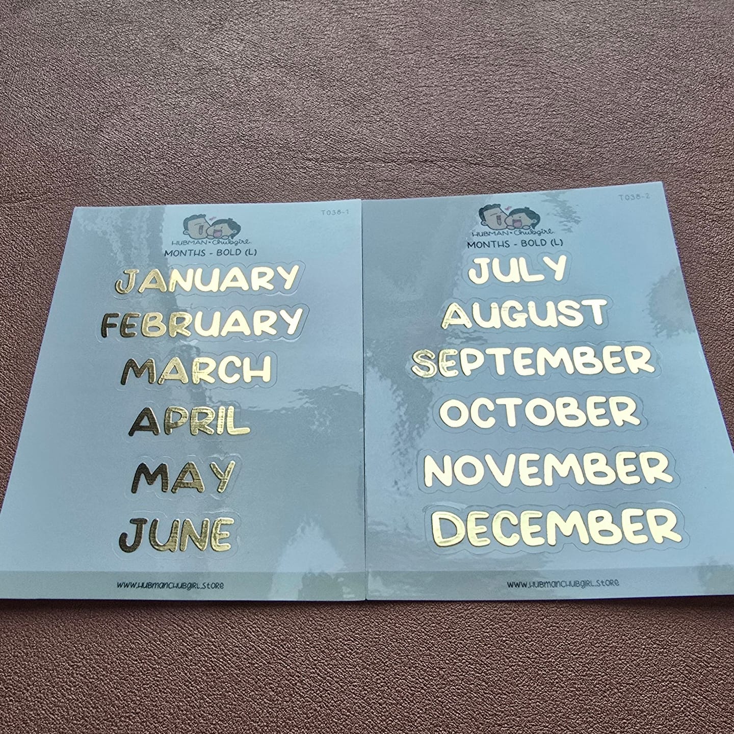 Customer photo review of Months - Bold Text (L)  - Set of 2 Planner Stickers
