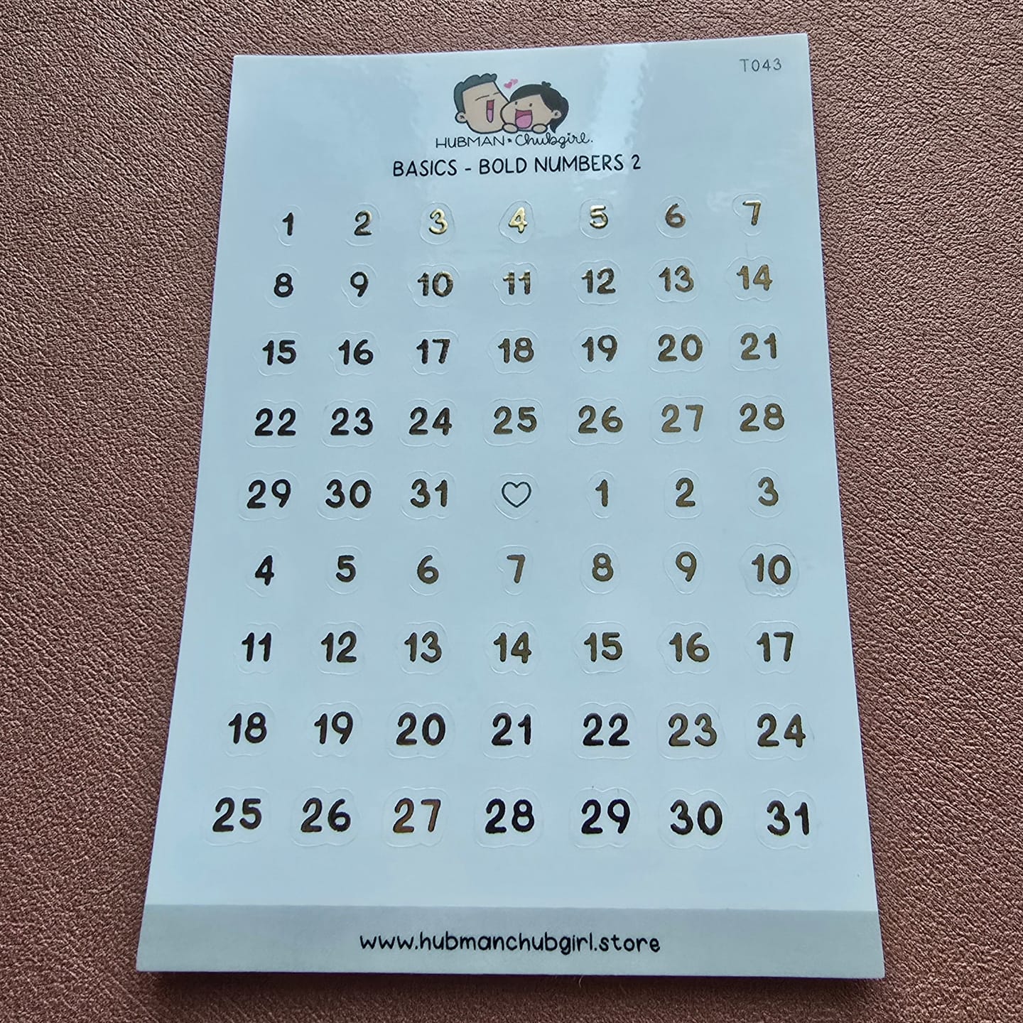 Customer photo review of Basics - Bold Numbers 2 Planner Stickers