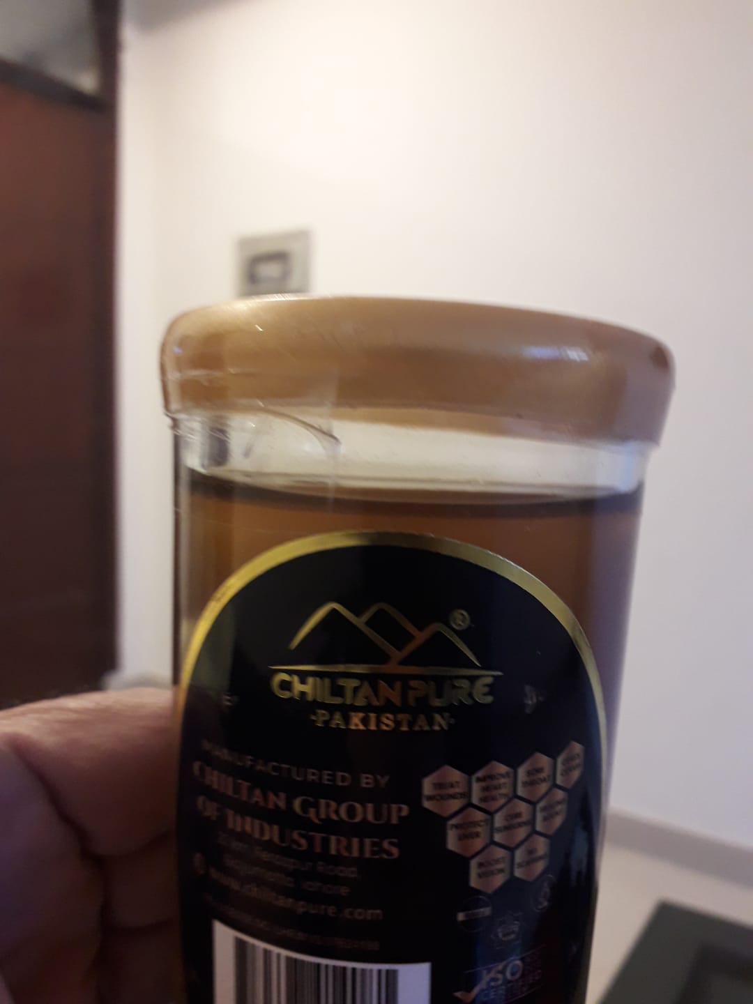 Customer photo review of Wild Honey - Pure Honey , Real Sweetness in Every Drop (New Crystal - Clear Glass Packaging)