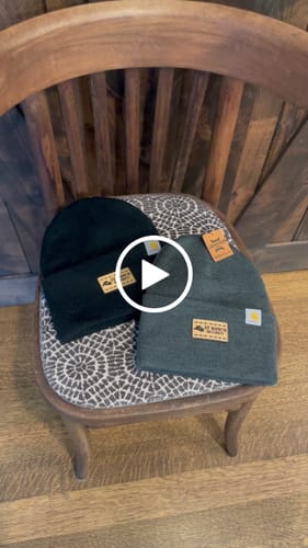 Customer video review of Custom Carhartt Beanies Leather Patch Laser Engraved