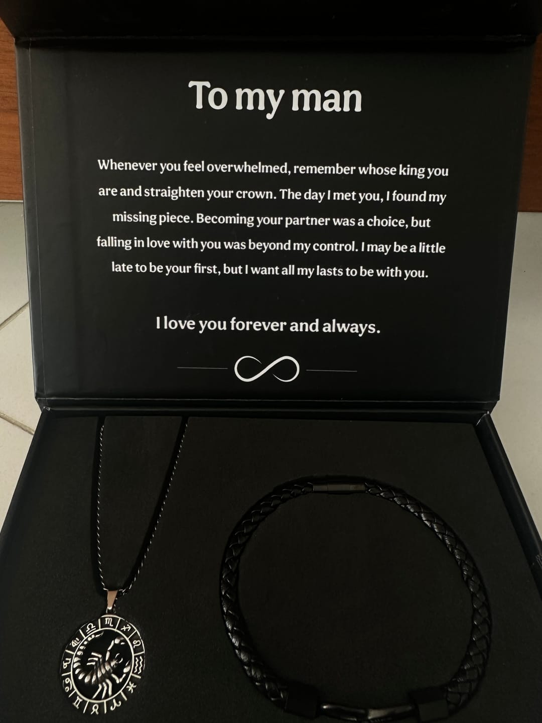 Customer photo review of Beyond Love Endless-Bracelets with Engraving - Zodiac Sign