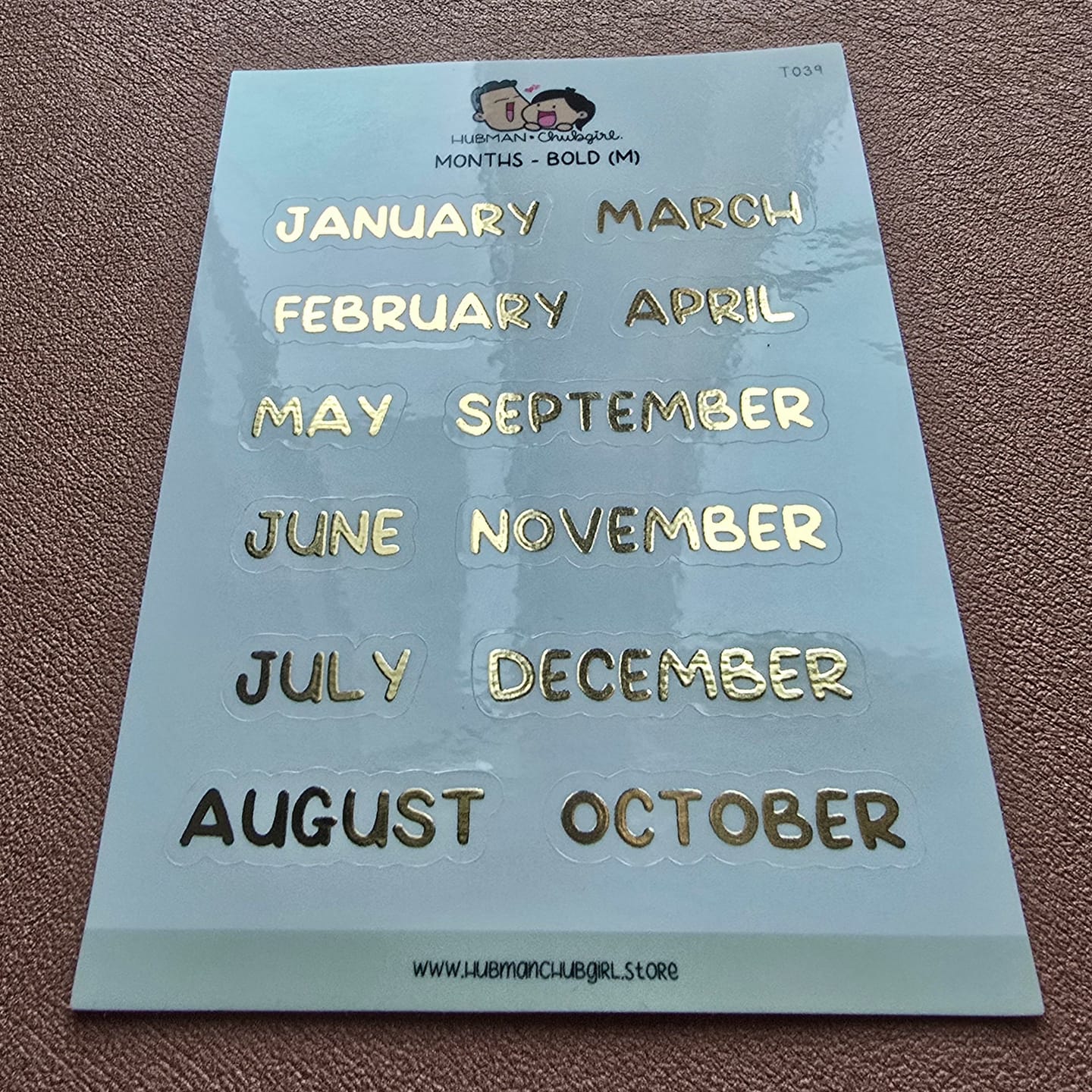 Customer photo review of Months - Bold Text (M) Planner Stickers