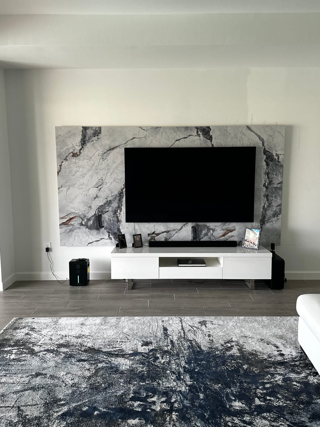 Customer photo review of Continental Carrara Marble Wall Panel 96" X 48"