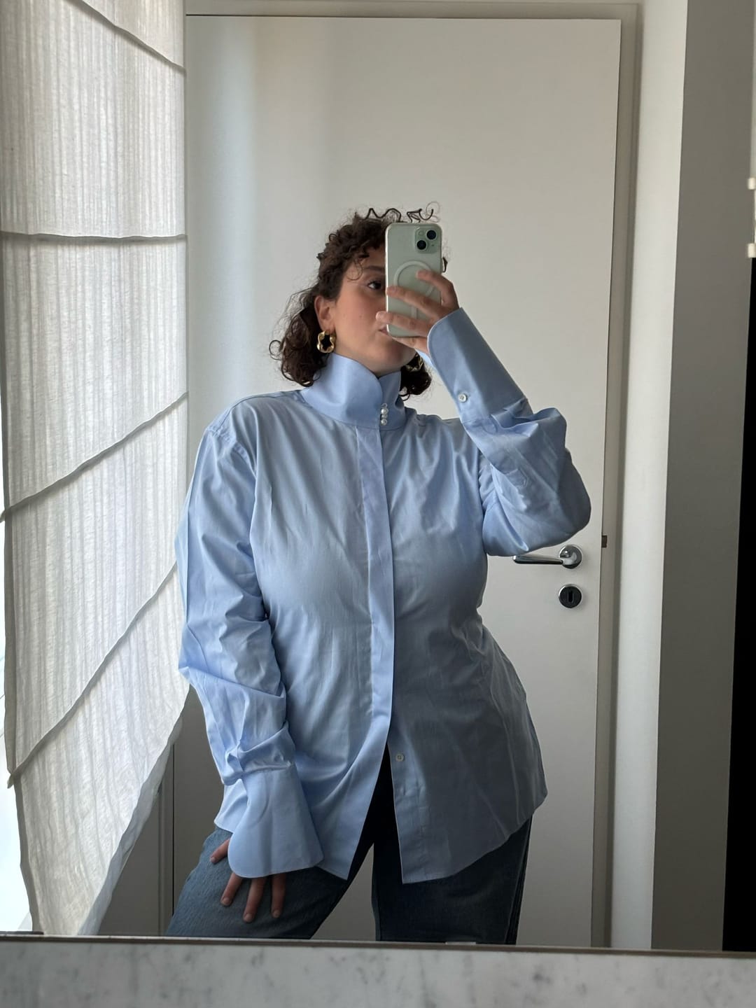 Customer photo review of CAMICIA COREANA AZZURRA