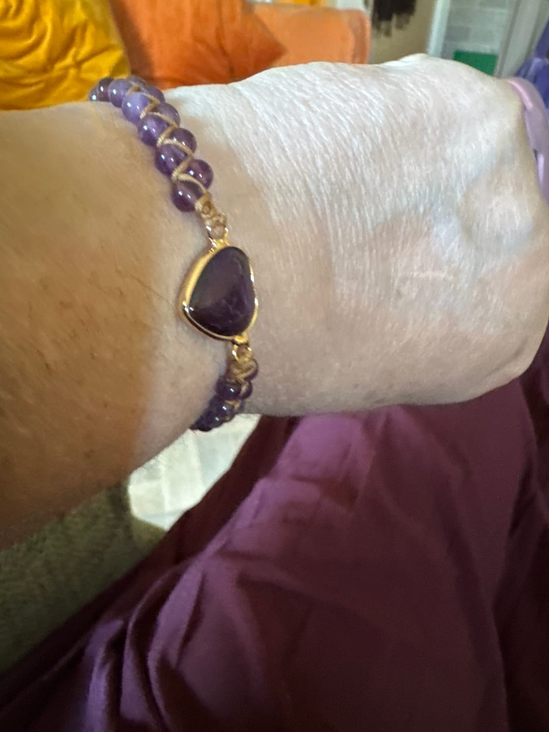 Customer photo review of Amethyst Love Bracelet