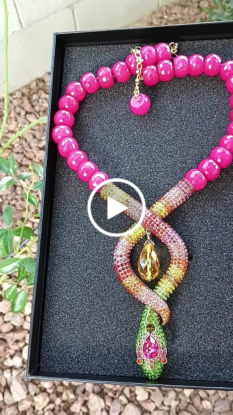 Customer video review of HEIDI DAUS®"Gorgeous Glimmer Snake" Beaded Crystal Snake Necklace