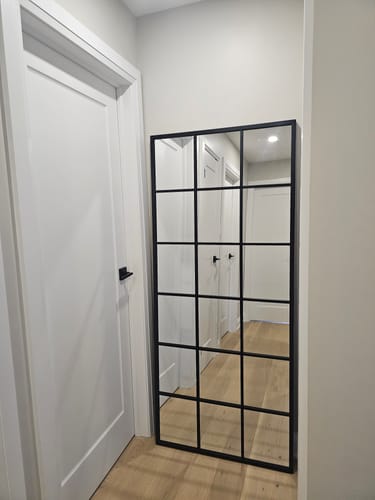 Customer photo review of Black Window Pane Mirror (71"H x 31"W)